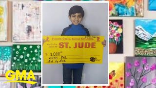 12-year-old artist donates to charity