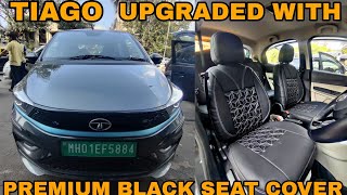 TIAGO UPGRADED WITH PREMIUM BLACK SEAT COVER LAXMAN AUTO STORE -SION 📞 9820355265