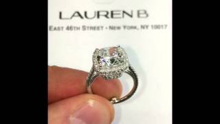 3.50 Carat Cushion Cut Diamond Engagement Ring in Raised Halo