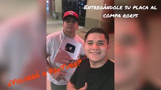 Entregando la placa de los 100 mil subscriptores 😱🔥💯 ft Compa rorys