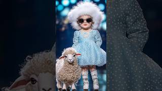 A cute and stylish baby and a sheep are performing on the stage of America's Got Talent!#cute#agt