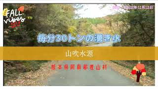 熊本県阿蘇郡産山村「山吹水源」と小国町 「鍋釜滝と下城の大イチョウ」