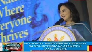 VP Robredo, mainit daw na tinanggap ng mga miyembro ng gabinete ni Pang. Duterte