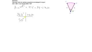 calcul de l'aire d'un secteur angulaire