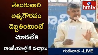 Chandrababu Naidu Speech | TDP Public Meeting In Gudivada | AP Elections 2019 | hmtv