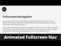 How to Create Animated Fullscreen Navigation using HTML, CSS & JavaScript