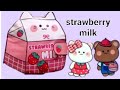 Strawberry milk squishy book making/ DIY squishy book🥰