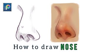 How to draw REALISTIC NOSE easy || step by step tutorial || on ibisPaintx