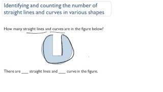 Identifying and counting the number of straight lines and curves in various shapes