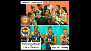 FENERBAHÇE MEDİCANA VS ECZACIBAŞI DYNAVİT | FULL \u0026 FASTER SUMMARY. | 01.26.2025