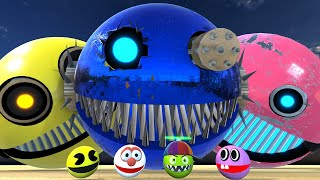 Robot Pacman vs Cartoon Cat vs Ms Pacman vs Scary Pacman is a Rehearsal to go to Lava Monster