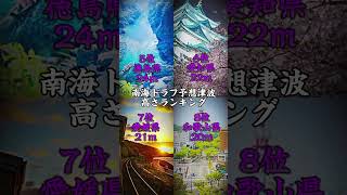 南海トラフ予想津波高さランキングTOP12