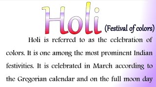 Essay on Holi in English Holi essay in English 2025 paragraph on Holi in English Speech on Holi 2025