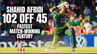 Shahid Afridi 102 Off 45 Balls | Destroys India At Their Home  | Super Batting |  Pak vs Ind