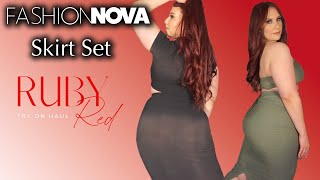 Fashion Nova Curve Matching Skirt Set Try On Haul | @NovaMEN by @FashionNova ​⁠ ​⁠| Ruby Red