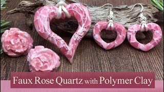 Easy Faux Rose Quartz with Polymer Clay - Create Stud Earrings and more