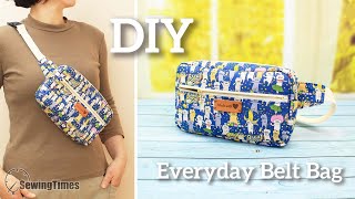 DIY Everyday Belt Bag | How to make a Fanny Pack Sling Bag [sewingtimes]