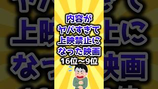 【2ch有益スレ】内容がヤバすぎて上映禁止になった映画16位~9位 #shorts