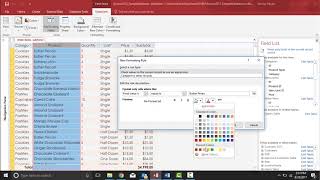 MS Access 2016 - Apply Conditional Formatting