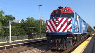 Evening Metra trains at Central Street - Evanston, IL (8/25/2017)