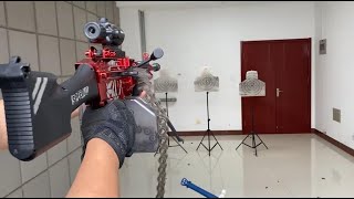 Lehui SAW M249 LMG Nerf Blaster Spraying at Targets