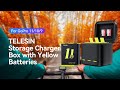 TELESIN  LED Storage Charger Box with Yellow Batteries for GoPro 12/11/10/9