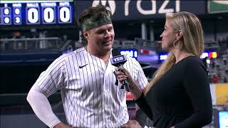 Meredith Marakovits interviews Luke Voit after his walk-off single in the 9th.