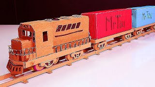 How to Make a Container Train  | Cargo Train | Freight Train With Cardboard