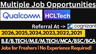 Multiple Job \u0026 Internship Opportunities | 2026,2025,2024,2023,2022,2021 | 🔥🔥