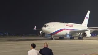 Russia's Vladimir Putin arrives at Hanoi Airport for Vietnam state visit