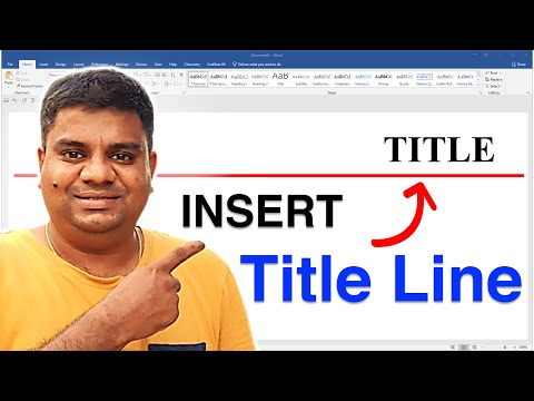 How to Add Line Under Title in Word