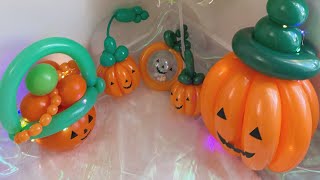 How to make a Halloween Balloon Pumpkin Tutorial，万圣节气球南瓜教程🎈