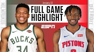 Milwaukee Bucks vs. Detroit Pistons [FULL GAME HIGHLIGHTS] | NBA on ESPN