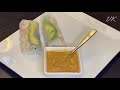 vietnamese summer rolls with peanut sauce ll fresh rice paper rolls with peanut butter sauce