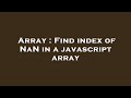 Array : Find index of NaN in a javascript array