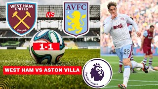 West Ham vs Aston Villa 1-1 Live Stream Premier League Football EPL Match Score 2024 Highlights FC