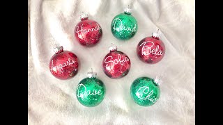 DIY Glitter Ornaments // Cricut Personalization