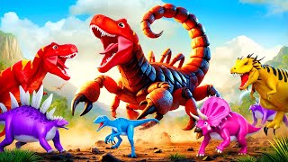 T-Rex Scorpion Transformation \u0026 Dinosaur Attack - The Ultimate Prehistoric Monster Battle! 🦖🦂🔥