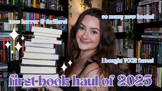 NEW BOOK HAUL 2025 | new release thrillers, horror \u0026 romantasy books