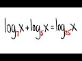 solving a logarithmic equation with different bases