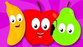 Ten Little Fruits Jumping On The Bed, Crayons Nursery Rhyme And Preschool Song