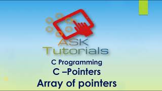 C Pointers | Arrays with pointers | C programming tutorials for beginner | Part 35