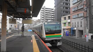 E233系+E231系15両宮原駅入線シーン