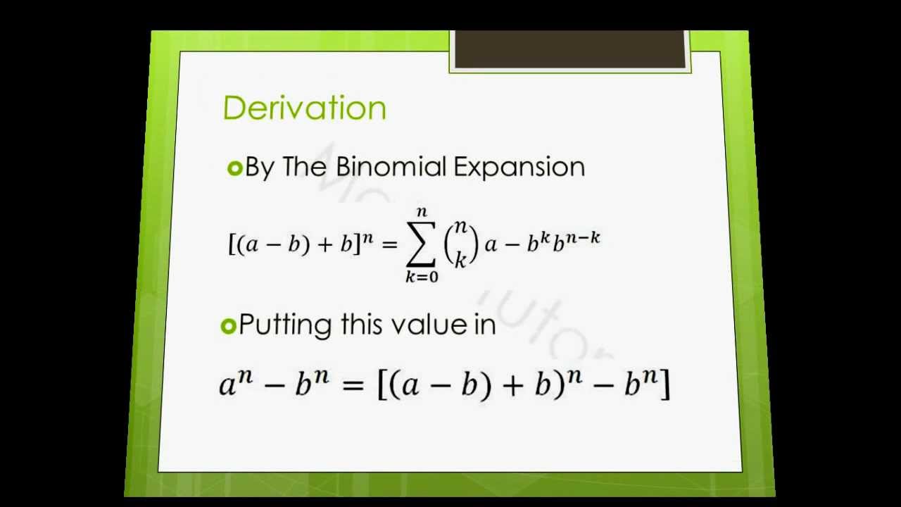 Expansion Of A^n - B^n - YouTube