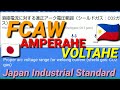 FCAW APPROPRIATE ARC VOLTAGE RANGE FOR WELDING CURRENT/ITO ANG STANDARD NA AMPERAHE AT VOLTAHE fcaw.