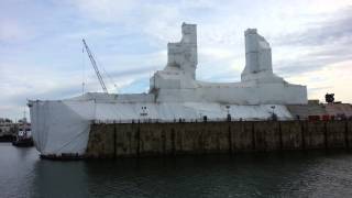 Ferry Ride View. USCGC Morgenthau 722 in Drydock Alameda, CA. March 20, 2015.