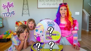 GIANT Polly Pocket Compact unboxing with Princess Lollipop and Twins Kate \u0026 Lilly