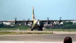 中華民國空軍 ROCAF C-130H Hercules 大力士運輸機 1320 降落台南基地滑行至停機坪