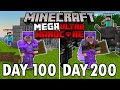 I Survived 200 Days in Mega Ultra Hardcore Minecraft... Minecraft Hardcore 100 Days