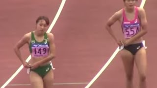 藤森安奈選手　2014日本インカレ陸上　女子100m予選2組